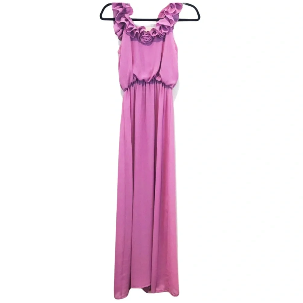 1983 Vintage Ruffled Formal Maxi Dress - Picture 1 of 9